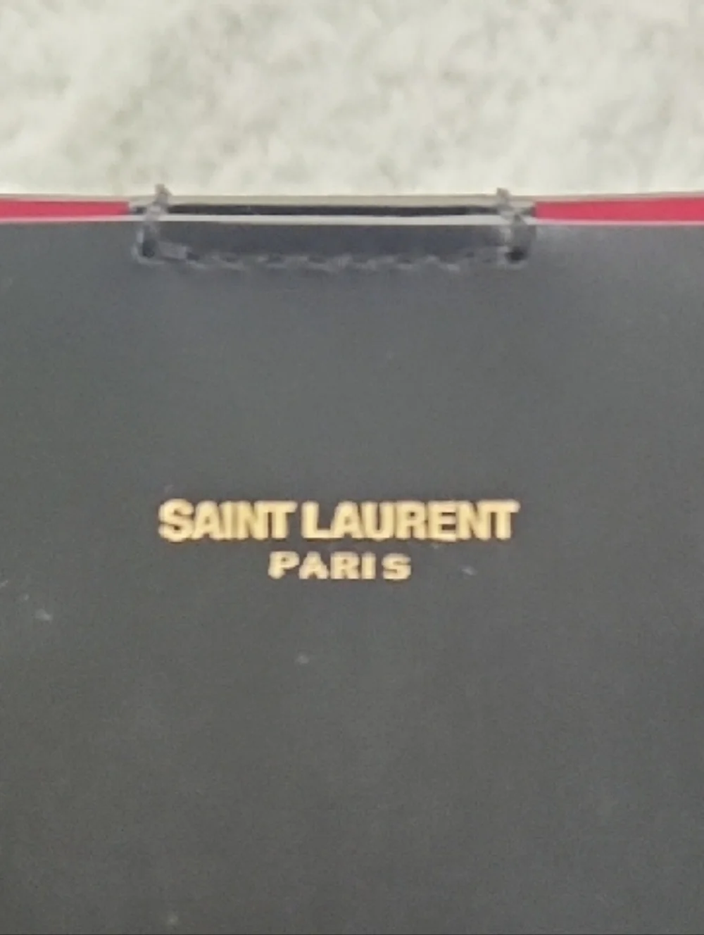 Saint Laurent Black Leather Tote with Red Interior and Gold YSL Charm NEW! - Picture 13 of 13